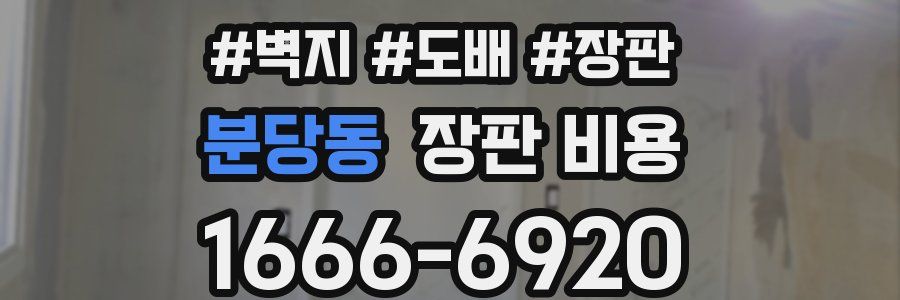 분당동 장판 비용