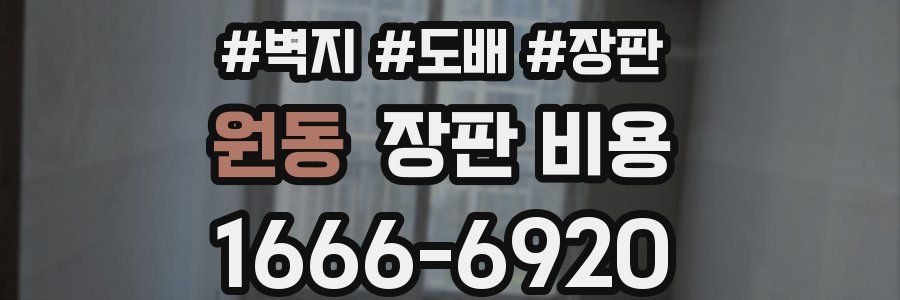 원동 장판 비용