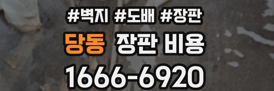 당동 장판 비용