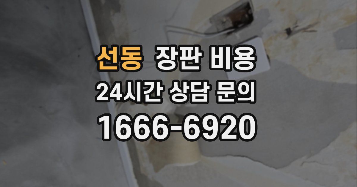 선동 장판 비용