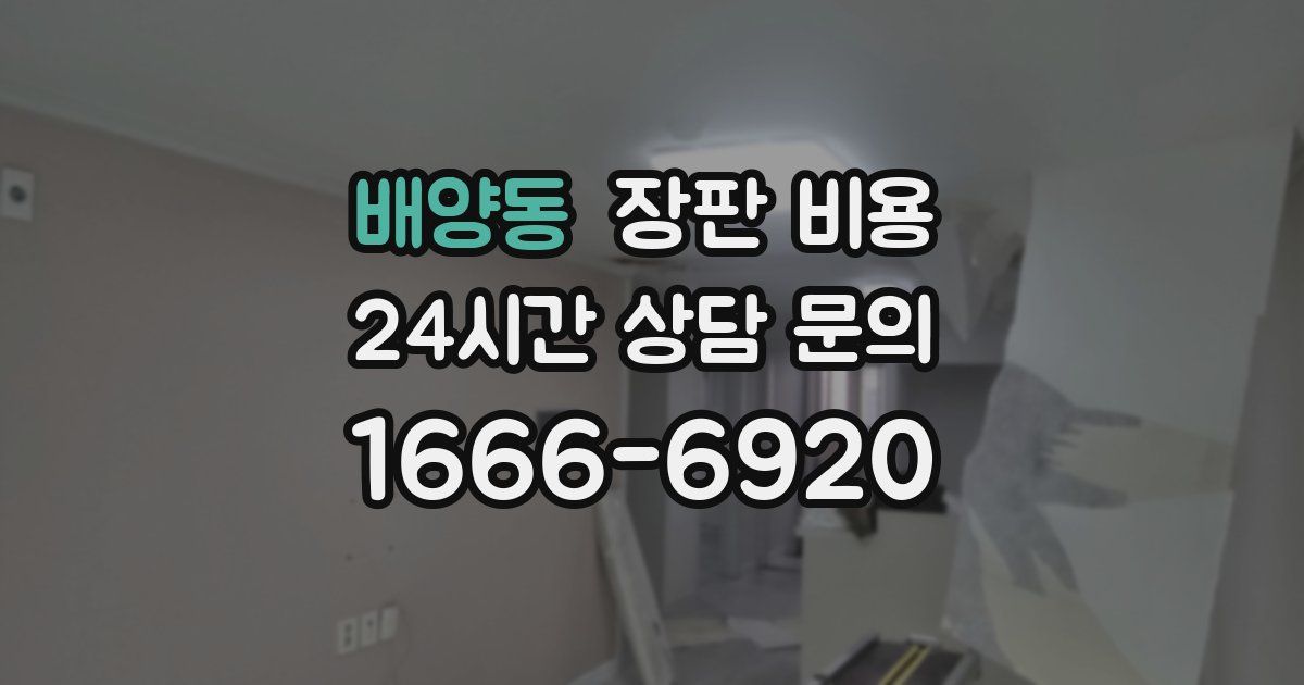 배양동 장판 비용