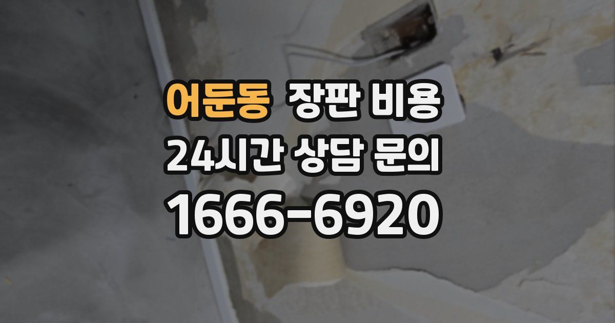 어둔동 장판 비용