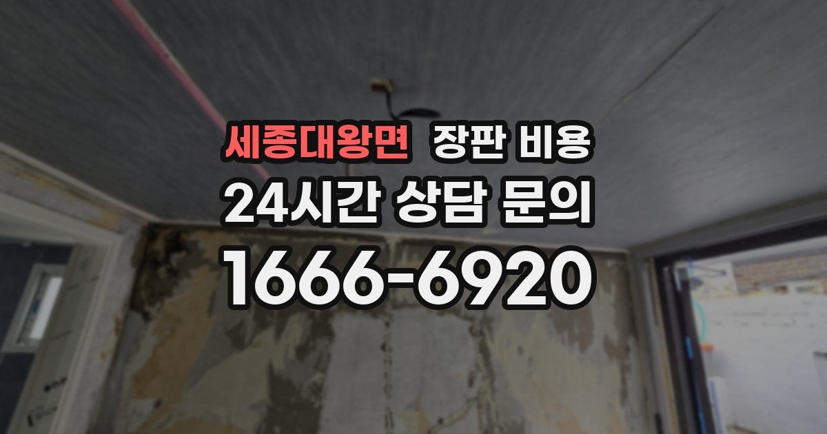 세종대왕면 장판 비용