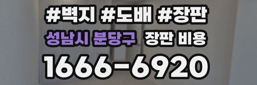 성남시 분당구 장판 비용