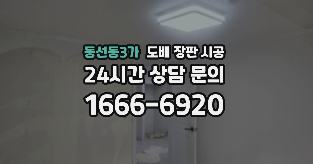 동선동3가 도배 장판 시공