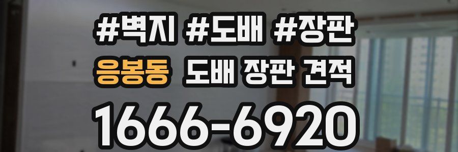 응봉동 도배 장판 견적