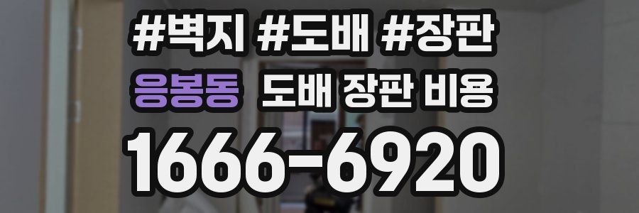 응봉동 도배 장판 비용