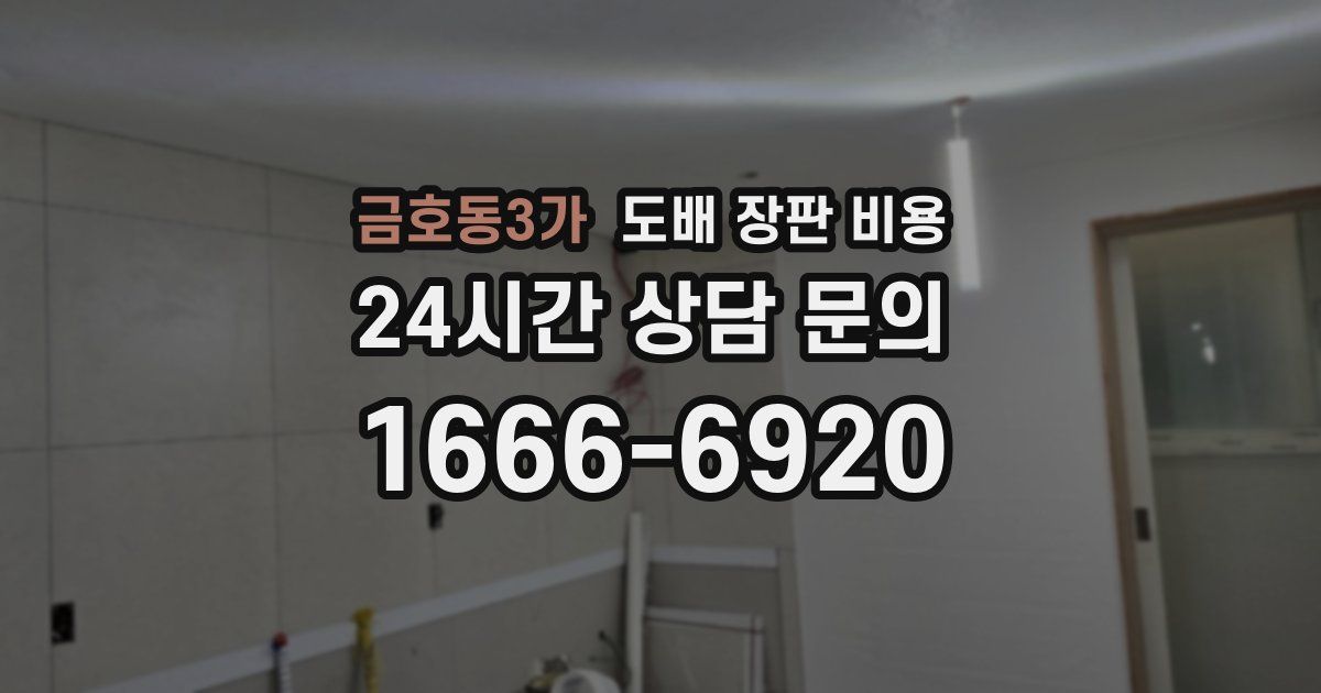 금호동3가 도배 장판 비용