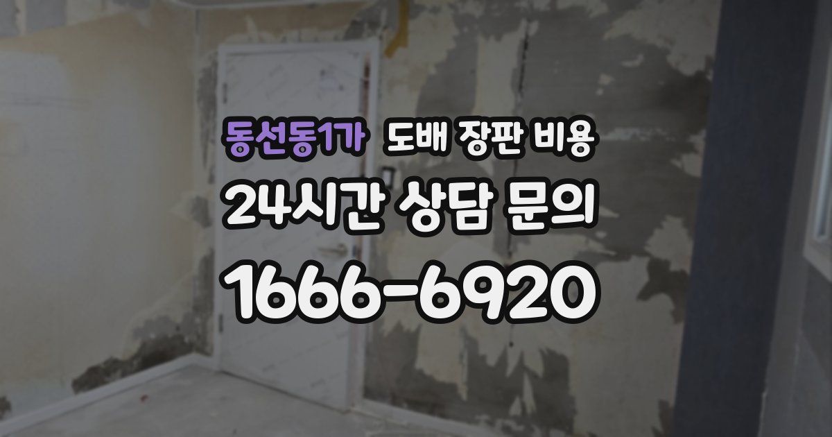 동선동1가 도배 장판 비용