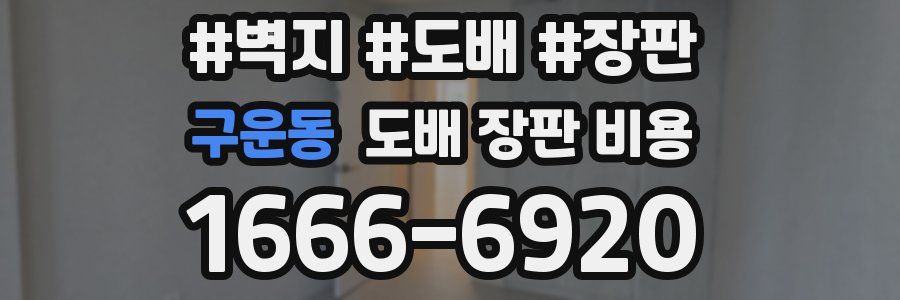 구운동 도배 장판 비용