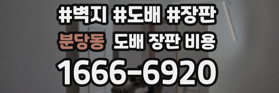 분당동 도배 장판 비용
