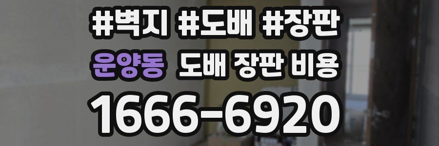 운양동 도배 장판 비용