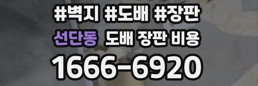 선단동 도배 장판 비용