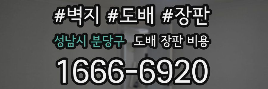 성남시 분당구 도배 장판 비용