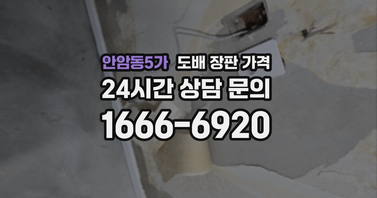 안암동5가 도배 장판 가격