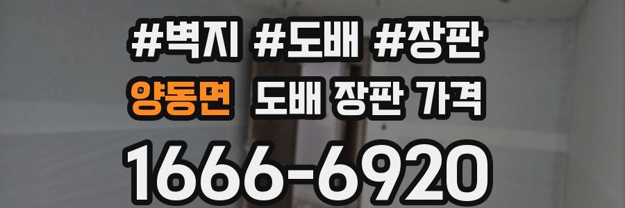 양동면 도배 장판 가격