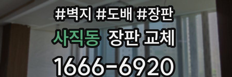 사직동 장판 교체