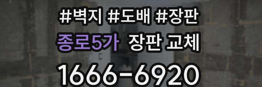 종로5가 장판 교체