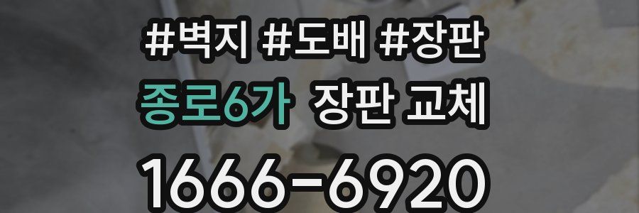 종로6가 장판 교체