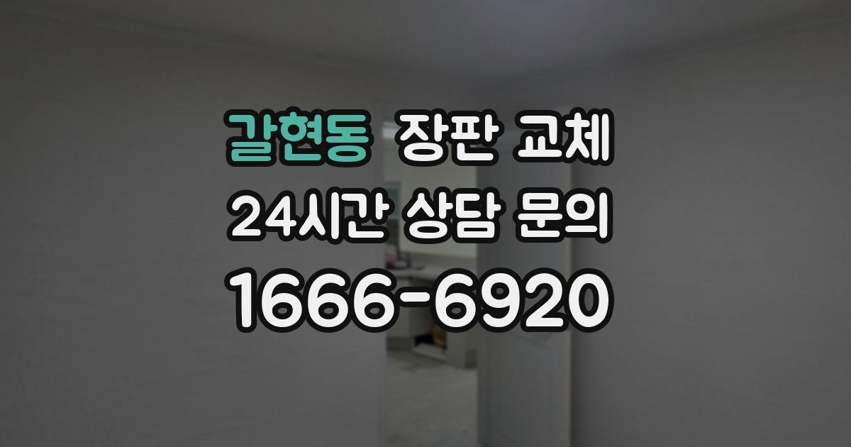 갈현동 장판 교체