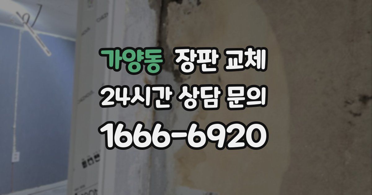 가양동 장판 교체