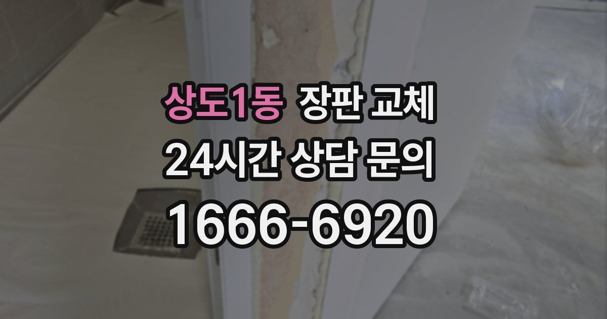 상도1동 장판 교체