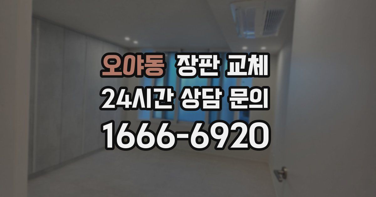 오야동 장판 교체