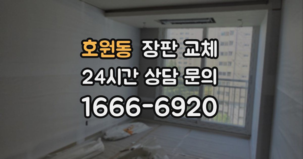 호원동 장판 교체