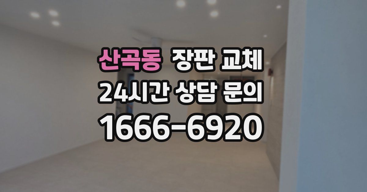 산곡동 장판 교체
