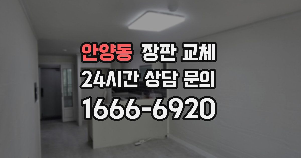 안양동 장판 교체