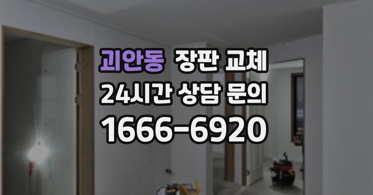 괴안동 장판 교체