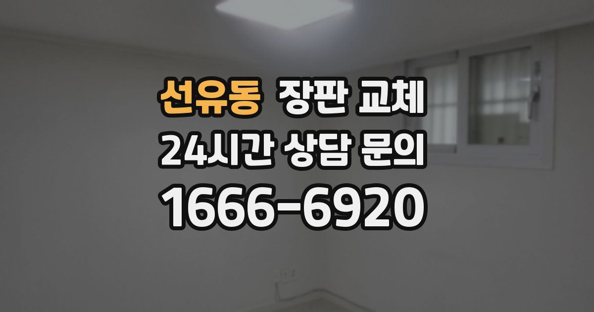 선유동 장판 교체