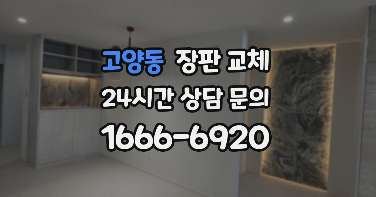 고양동 장판 교체