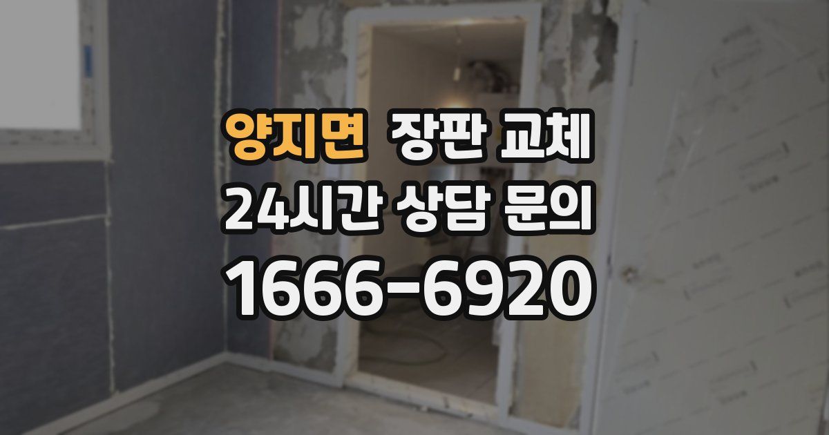 양지면 장판 교체