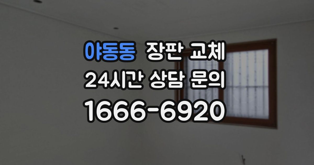 야동동 장판 교체