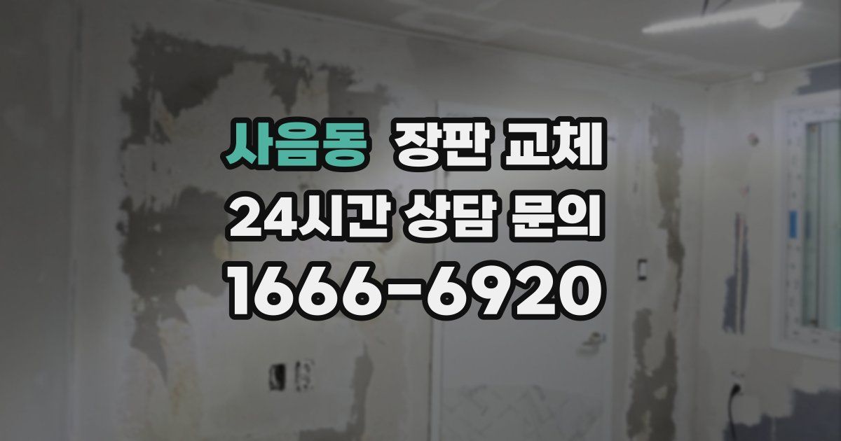 사음동 장판 교체