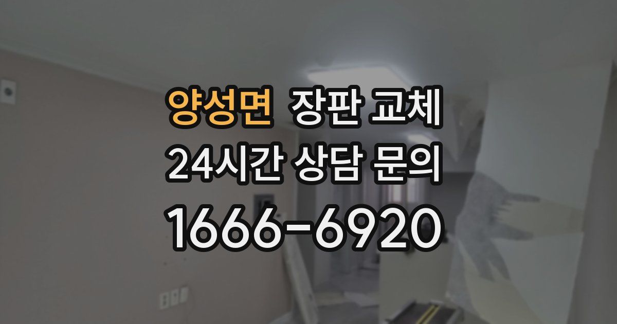 양성면 장판 교체