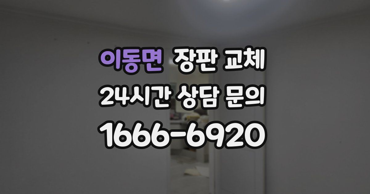 이동면 장판 교체