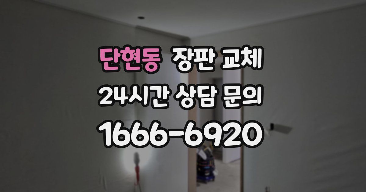단현동 장판 교체