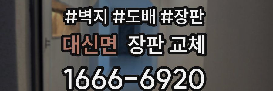 대신면 장판 교체