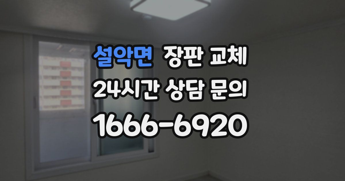 설악면 장판 교체