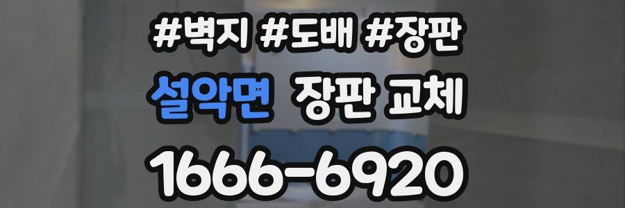 설악면 장판 교체