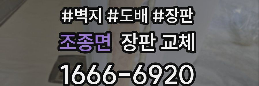 조종면 장판 교체