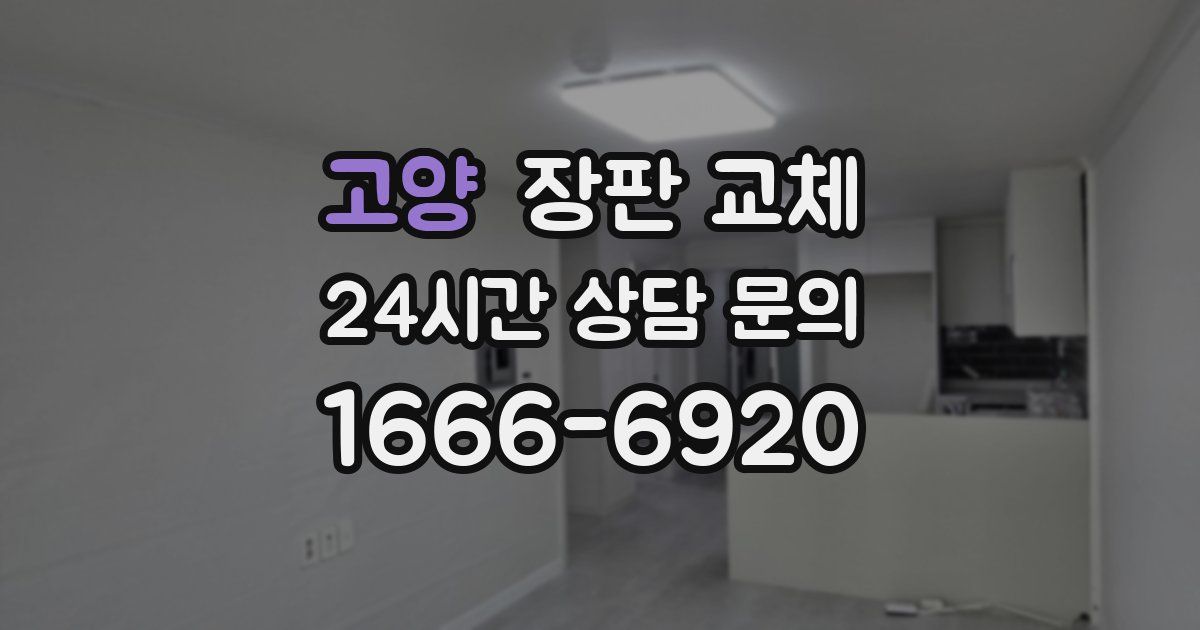 고양 장판 교체