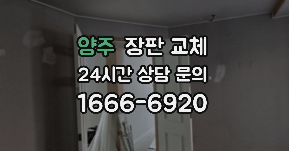 양주 장판 교체