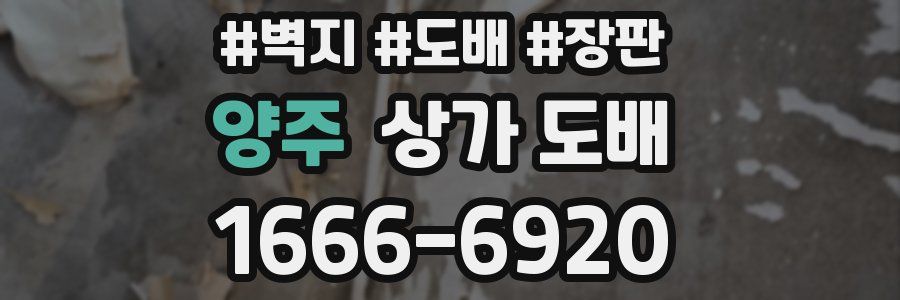양주 상가 도배