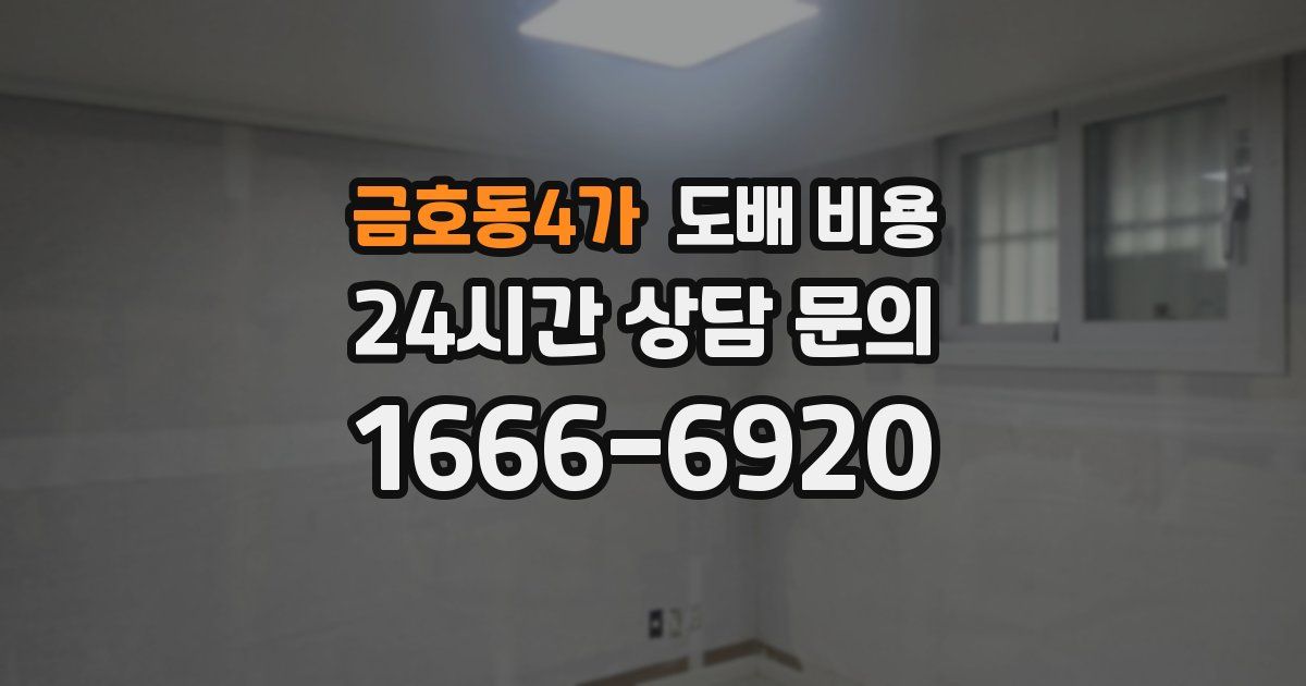 금호동4가 도배 비용