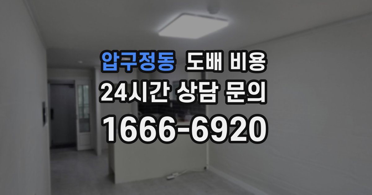 압구정동 도배 비용