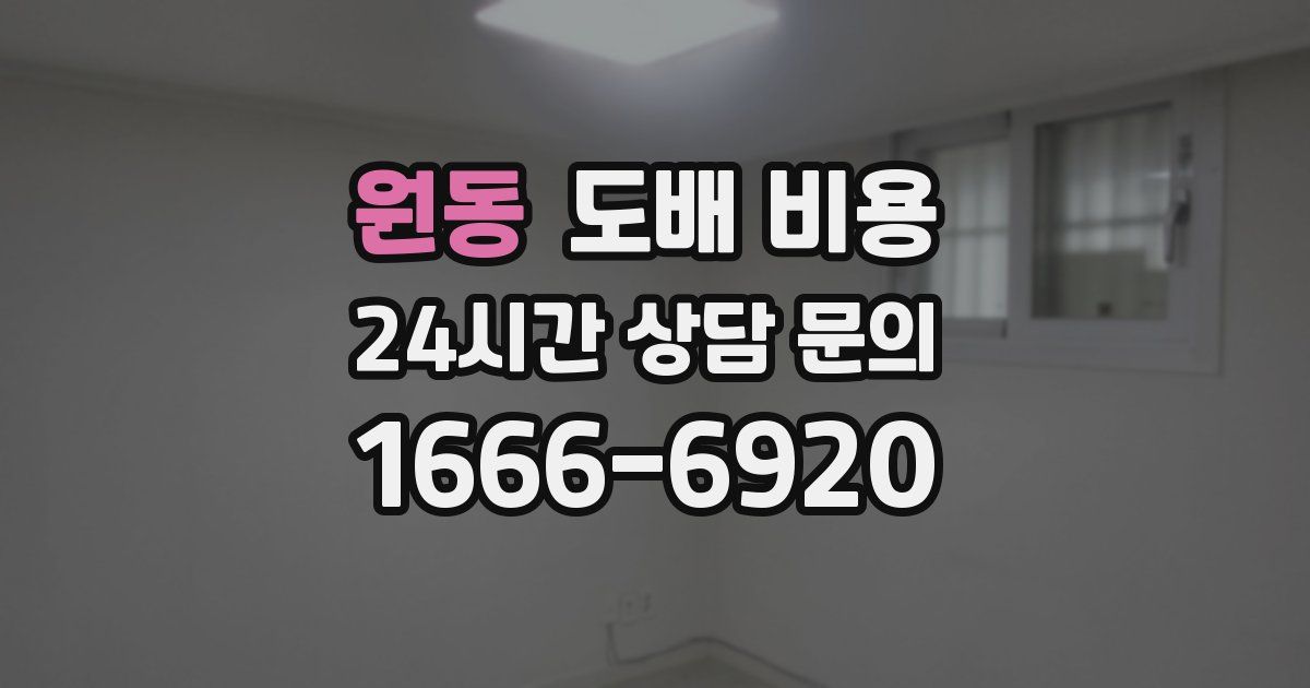 원동 도배 비용