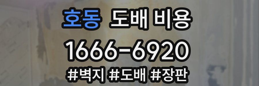 호동 도배 비용